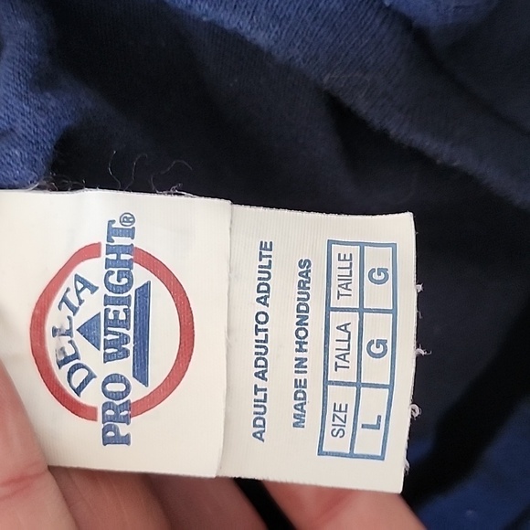 Delta Pro Weight "Stand Proud" navy blue tee with red, white, & blue graphics - Picture 10 of 11